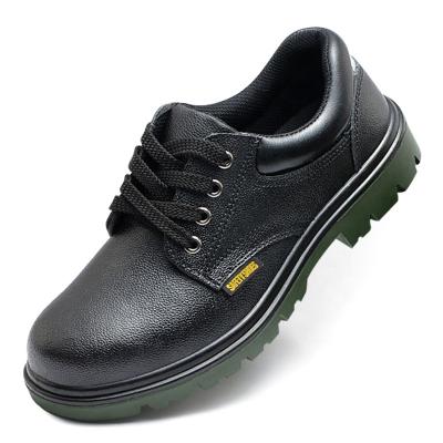 China China Black Genuine Leather Safety Shoes Anti-smashing Anti-piercing Safety Working Shoes Non Slip Shoes for sale