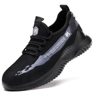 China Slip Resistant Shoe 2020 Outdoor Fashion Breathable Anti-puncture Safety Shoes Black Workmans Safety Shoes for sale