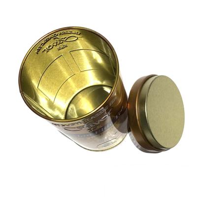 China Food Grade Materail Gold Metal Tea Tin Round for sale