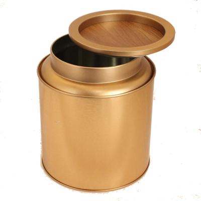 China Three pieces can gold metal tea tin for sale