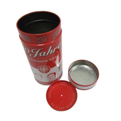 China Shrunken Round Neck Metal Tea Canister Packaging With Airtight Dish for sale