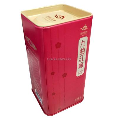 China Gift Set Promotional Popular Rectangle Metal Tin Canister For Tea /Wine Packaging for sale