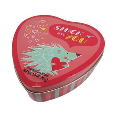 China Food Heart Shape Tin Box Packaging Can Export for sale