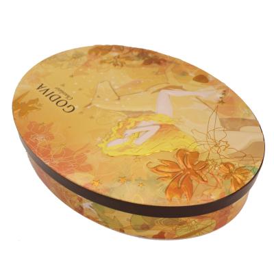 China Gift & Whole Sale Craft Metal Oval Chocolate Tin Box for sale