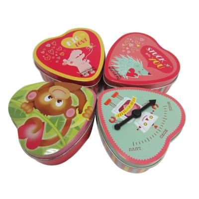 China Recyclable Heart Shape Metal Candy Sweet Chocolate Gift Box Tin for sale