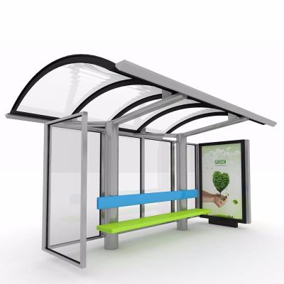 China Outdoor Bus Station Shelter Outdoor Exquisite Stainless Steel Customized Modern Design for sale