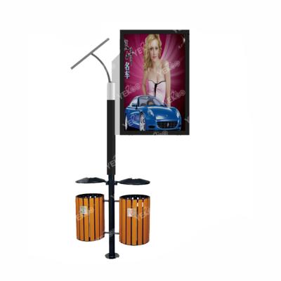 China Road Lighting Column Solar Billboard With Garbage Bin YR-AL-0029 for sale