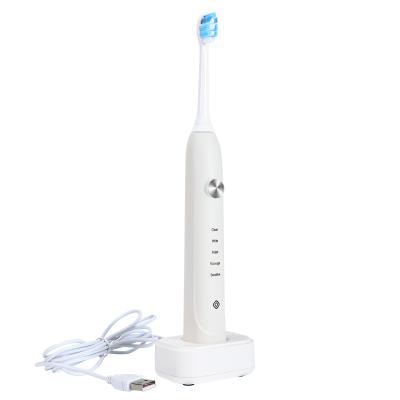 China Battery Operated Intelligent Oral Clean Tools Electric Black Sonic Toothbrush Rechargeable Private Label for sale