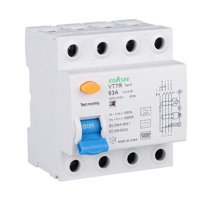 China Residual Current 1P+N 3P+N Type B Circuit Breaker DC RCCB 6kA for sale