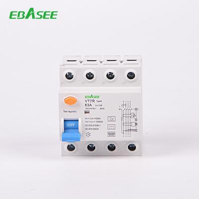 China Rccb 2P 63A 30mA Pole Single Remote Resettable AC Circuit Breaker RCCB Type B Type B for sale