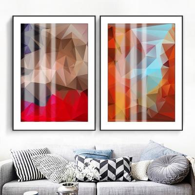 China Environmental Friendly Bright Color Modern Art Frame Print With Black Wood Frame Under Glass For Living Room for sale