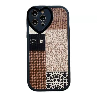 China New Creativity Retro Pattern Design Blank Phone Cases Shockproof For Custom For Apple iphone 13 pro covers withcamera frame heart tpu case for sale