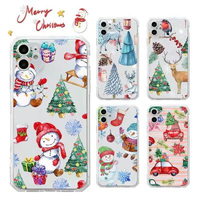 China Super Slim 0.4mm Merry Christmas Discoloration Shockproof Cell Phone Cover For iphone 12 11 plus xr 7 8 xs camera maximum protection for sale