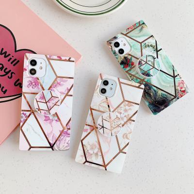 China New Shockproof Top Selling IMD Laser Cute Marble Shockproof Phone Case With Stand For iPhone 12 11 pro X Max XR XS 7 8 Max plus SE2020 12 for sale