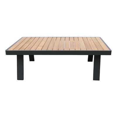 China Modern Modern Outdoor Furniture Rectangle Aluminum Coffee Table With Wood Customization for sale