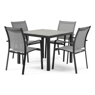 China Wholesale UV And Water Resistant Patio Furniture Aluminum Outdoor Cafe Table And Chairs for sale