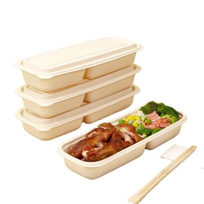 China Compartment Easy To Carry Health Seal Customize Japanese Style Disposable Individual Banquet Bbiodegradable Tableware Restaurant Packing Takeaway Lunch Box for sale