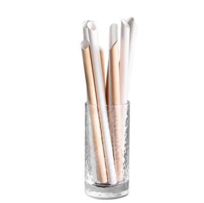 China 100% Eco-Friendly Wholesale Biodegradable Paper Straw Disposable PlA Three Layers Thickened Kraft Straw for sale