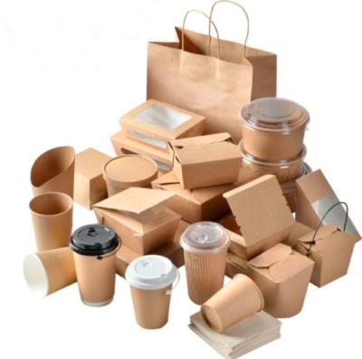 China Wholesale Disposable PLA Food Container Disposable Paper Lunch Box With Durable Kraft Paper Packaging for sale