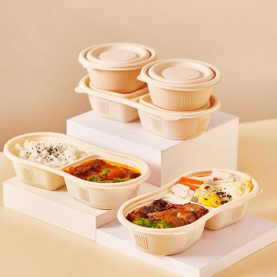 China Waterproof And Oil-proof Division Thickening Customize Tableware Dinnerware Take Out Food Box Disposable Food 4 Compartment Boxes Bowls With Lids for sale