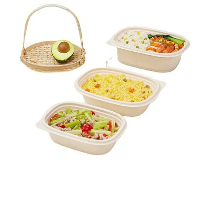 China Wholesale Environmental Protection Thickened Heat Resistant Customized Biodegradable Disposable PLA Outlet Food Containers Lunch Box With Thickened Large Capacity for sale