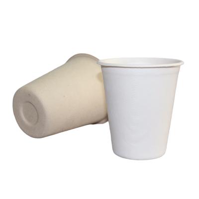 China Thicken/Environment Friendly/Degradable Customize Coffee Milk Tea Beverage Sugarcane Hot Paper Pulp Cup With Lid 8/12OZ Degradable Disposable for sale