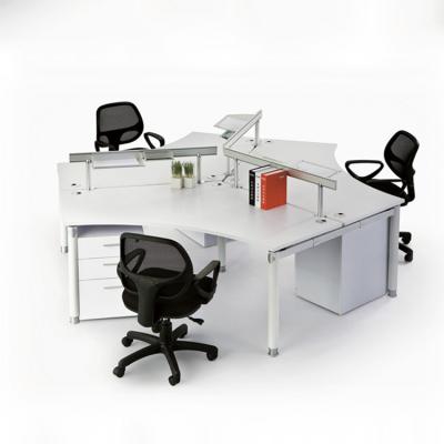 China Modern Workstation Desk 120 Degree Modern Office 3 Seat Workstation Office Workstation Desk for sale