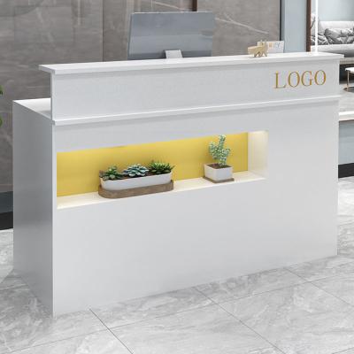 China Modern Reception Desk Front Desk Modern Wooden Reception Table Counter for sale