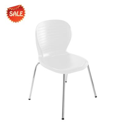 China Plastic Chair Outdoor Plastic Chair Dining Plastic Chair Steel Legs Metting Chair for sale