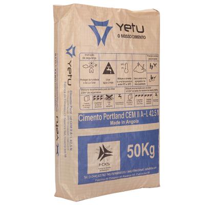 China 25kg Moisture Proof Heat Seal Glossy Printing PP Woven Valve Bag For Tile Adhesive for sale