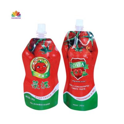 China Recyclable Customized Liquid Pouch With Aluminum Spout Pouches For Liquid Packaging Bag Ketchup Liquid Mayonnaise for sale