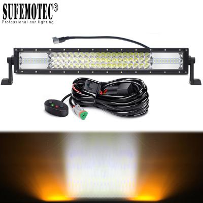 Chine 22 Inch 342W Amber White Led Driving Light Bar For Car 12V 24V 4x4 Offroad Trucks ATV 4WD SUV Combo Beams Fog Lamp Work à vendre