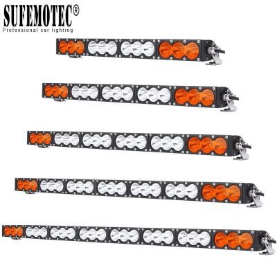 China Single Row Slim 10W/Pcs LED Work Light Bar For Truck Atv Uaz 4x4 Offroad Trailer Combo Beam Amber White Warning Barra en venta