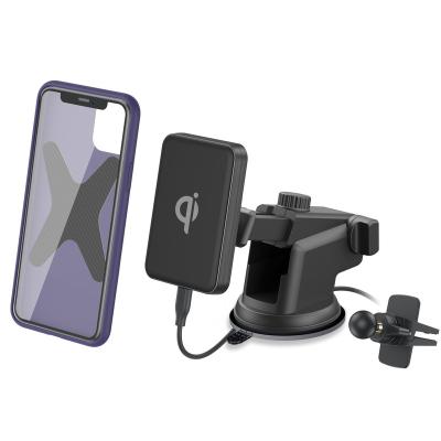 China Magnetic Qi Radio 15w Holder Mobile Phone Magnet Holder Charging Mount and Fast Qi Car Wireless Charger for sale