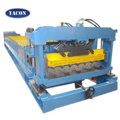 China Hotels Corrugated Cold Glazed Wall Panel Tile Roll Forming Machine For Roof Profile for sale