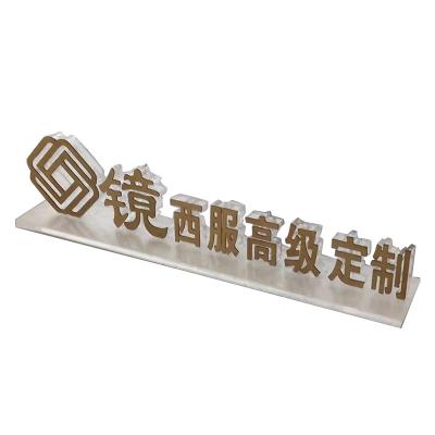 China Strong Metal Texture Factory Customized LED Desk Letters For Rechargeable Battery Counter Position Advertising LED Light Signs for sale