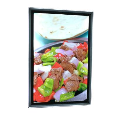 China 40*50cm Cafe Burger Luxury Desktop Panel Easy Change Pictures Advertising Poster Display Slim Crystal Lightbox for sale