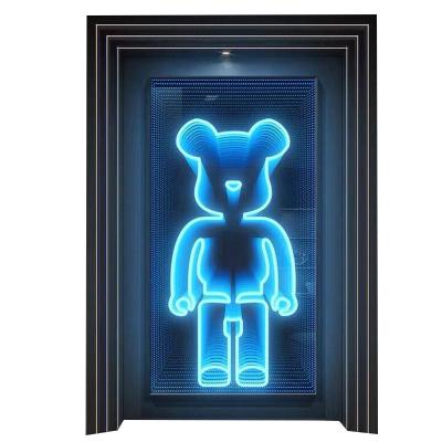 China Store KTV Home Decor Props 3d Custom Abyss Melaleuca Mirror Letter Wireless Expanding Neon Light Box for sale