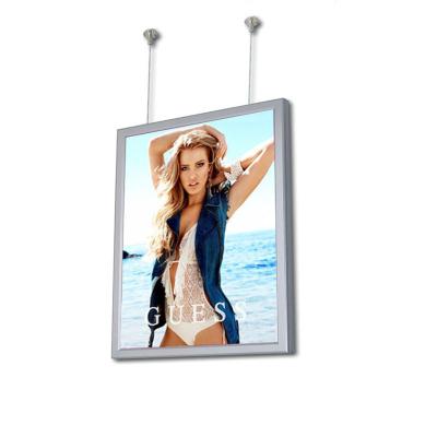 China Super Thin Led Highlight A2 Size Aluminum Frame Light Box Advertising Tandem Hanging Ultra Thin Light Boxes For Menu Display for sale