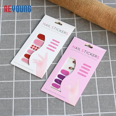 China 2021 Luxury Custom Biodegradable Logo Artificial Nail Stickers Packaging Box With Window for sale