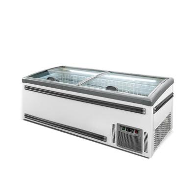 China Custom Commercial Static Cooling Island Freezer Store Display Price for sale