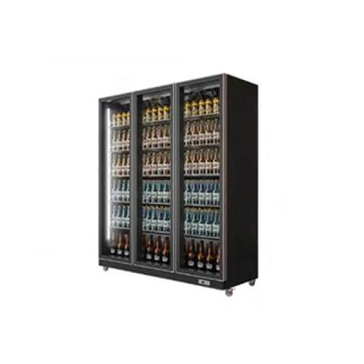 China Custom Commercial 3 Post Beverage Doors Beverage Cold Drink Fridge For Sale for sale