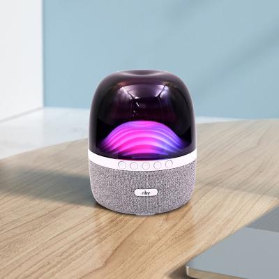 China Crystal Blue Tooth Speaker LED Atmosphere Wireless Colorful Light Stereo Blue Speaker TWS HIGH FIDELITY Speaker With MIC for sale