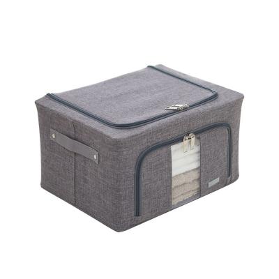 China Minimalist 52L Receive Boxes Foldable Oxford Cloth Metal Brace Clothes Storage Bag Multifunctional Storage Bags for sale