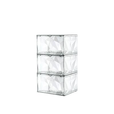 China Universal Foldable Magnetic Door Storage Box Container Bins Clear Plastic Shoe Box for sale