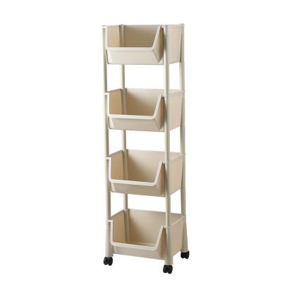 China Viable Shelf for Bathroom and Kitchen Wheels Storage Rack Rack 2/3/4 Layer Kitchen Shelf for sale