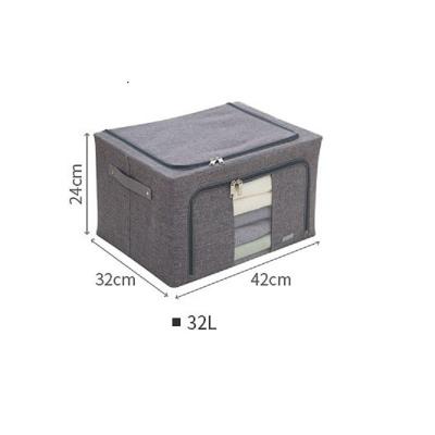 China Multifunctional minimalist 32L storage bagsOxford fabric metal brace clothes foldable storage bag boxes for sale