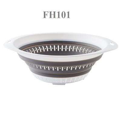 China Sustainable Plastic Folding Dish Tub Sink Drain Lavatory Kitchen Fruit Vegetable Storage for sale