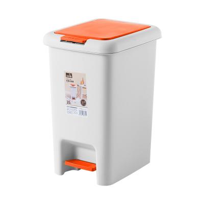 China 10L PP Foot Pedal Noise Hand Bin Viable Plastic Case Waste Paper Basket Rubbish Bins for sale