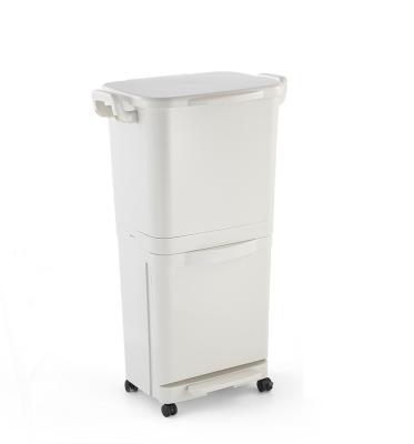 China 45L Double Layers Viable For Kitchen Or Indoor Garbage Plastic Classification Bin for sale